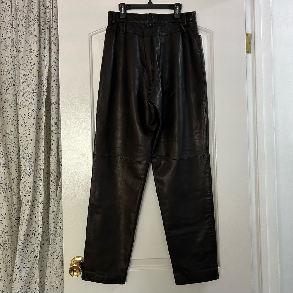 Classiques Entier Black Genuine Lambskin Leather Pants Women’s Size 6